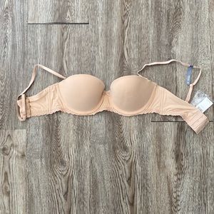 Aerie cream real happy strapless push up multi way bra